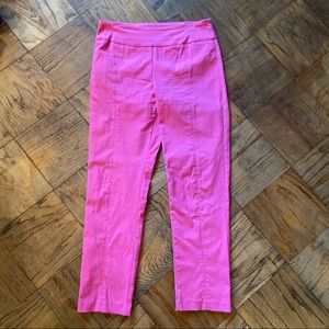 Pink Elastic Waist Pants Tapered Leg Size 12